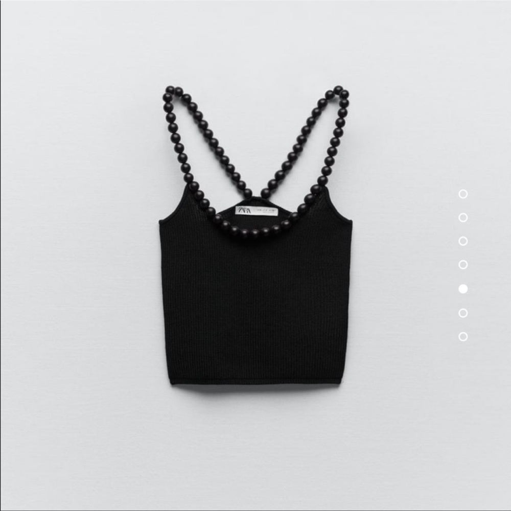 ZARA PEARL STRAP TOP - Picture 7 of 7